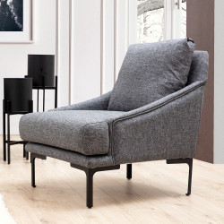 Fauteuil GIMILANO - Gris piqué