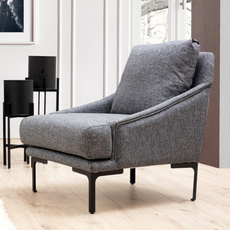 Fauteuil GIMILANO - Gris piqué Fauteuil GIMILANO - Gris piqué