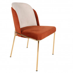 Fauteuil DOBLE Gold - Velours Cannelle & Crème