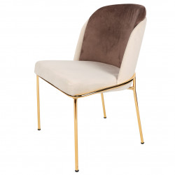 Fauteuil DOBLE Gold - Velours Cannelle & Crème