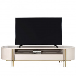 Meuble TV PALAWAN - Laque taupe & Champagne