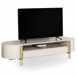 Meuble TV PALAWAN - Laque taupe & Champagne