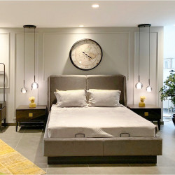 Lit double NICOLETTI - Nubuk Gris