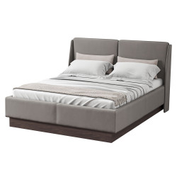 Lit double NICOLETTI - Nubuk Gris