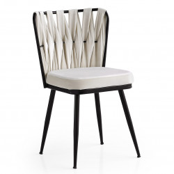 Chaise COUTURE Black - Velours Crème