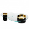 Duo de tables basses LOTTI - Laiton doré & Acier mat black