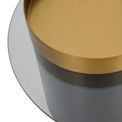 Duo de tables basses LOTTI - Laiton doré & Acier mat black