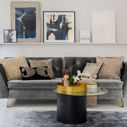 Duo de tables basses LOTTI - Laiton doré & Acier mat black