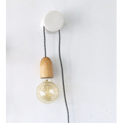 SUSPENSION DOUILLE BETON & AMPOULE EDISON