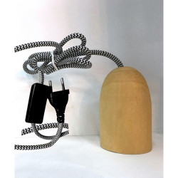 SUSPENSION DOUILLE BETON & AMPOULE EDISON