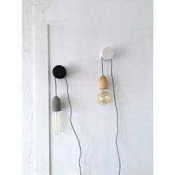 SUSPENSION DOUILLE BETON & AMPOULE EDISON
