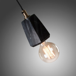 SUSPENSION Marbre Noir & Laiton