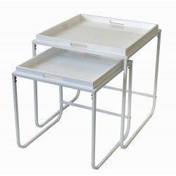 Duo de tables plateau SERVY White