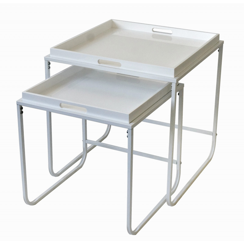Duo de tables plateau SERVY White