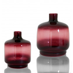 Duo de Vases OBY en verre soufflé Aubergine