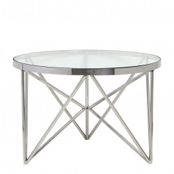 Table KINE ronde en Nickel poli