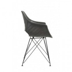 Chaise SANTOS cuir Ardoise