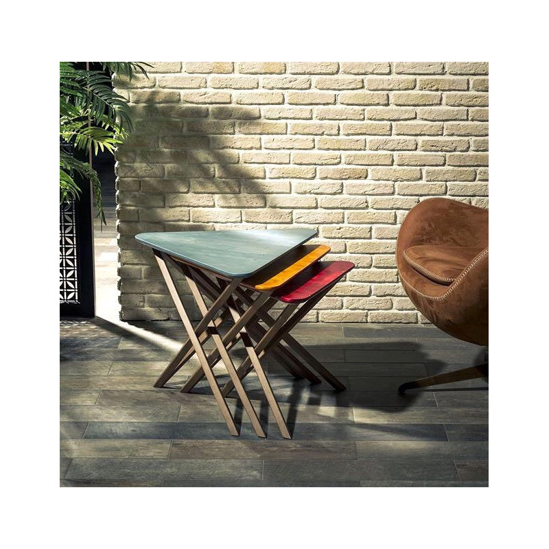 Trio de tables ESSAOUIRA - Noyer / Couleurs