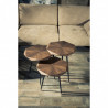 Trio de tables STOCKHOLM - Noyer / Laiton doré