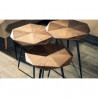 Trio de tables STOCKHOLM - Noyer / Laiton doré