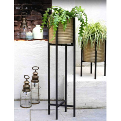 SUPPORT PLANTES - Noir / ZINC Doré & Aluminium