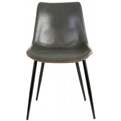 Chaise SANTA cuir Ardoise