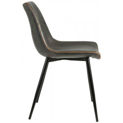Chaise SANTA cuir Ardoise