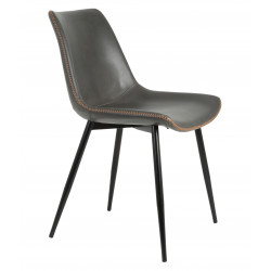 Chaise SANTA cuir Ardoise