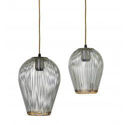 SUSPENSION YAPY - Acier argent brut / Bronze doré