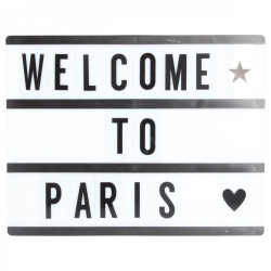 Boîte d'affichage lumineuse 32x25cm - Black - 100 Lettres