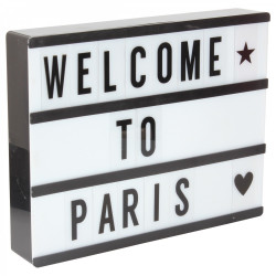 Boîte d'affichage lumineuse 32x25cm - Black - 100 Lettres
