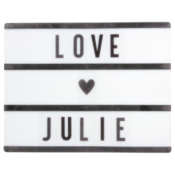 Boîte d'affichage lumineuse 32x25cm - Black - 100 Lettres
