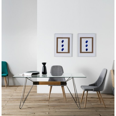 Table ZELIA - Brushed steel & Oak Table ZELIA - Brushed steel & Oak
