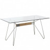 Table ZELIA - Brushed steel & Oak