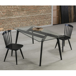 TABLE A MANGER CRISTAL RECTANGULAIRE - Black Edition