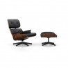 Lounge chair & Ottoman Palissandre précieux / Cuir noir