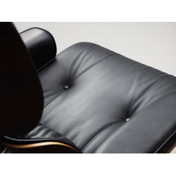 Lounge chair & Ottoman Palissandre précieux / Cuir noir