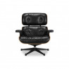 Lounge chair & Ottoman Palissandre précieux / Cuir noir