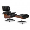 Lounge chair & Ottoman Palissandre précieux / Cuir noir