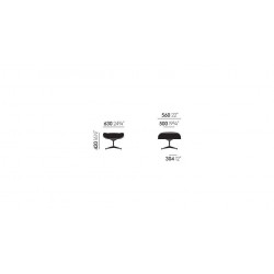 Lounge chair & Ottoman Palissandre précieux / Cuir noir