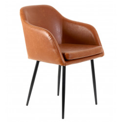 Fauteuil BOGOTA cuir Camel
