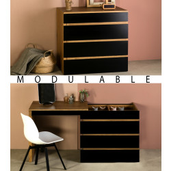 Commode - Bureau ELIX Chêne / Black