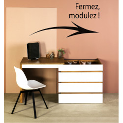 Commode - Bureau ELIX Chêne / White