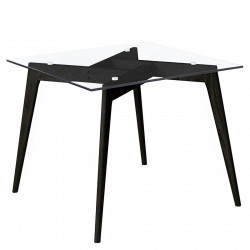 TABLE A MANGER CRISTAL CARREE - Black Edition