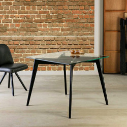 TABLE A MANGER CRISTAL CARREE - Black Edition