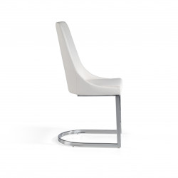 CHAISE VAGA Cuir Blanc