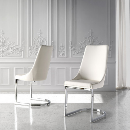 CHAISE VAGA Cuir Blanc CHAISE VAGA Cuir Blanc
