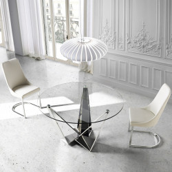 CHAISE VAGA Cuir Blanc