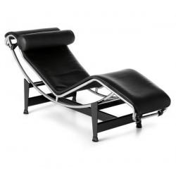 Chaise longue CORBU Cuir de Vachette noir