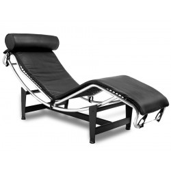 Chaise longue CORBU Cuir de Vachette noir